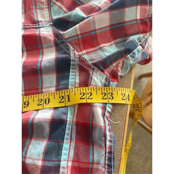 PROJEKRAW Mens Multicolor Plaid Collared Short Sleeves Button-Up Shirts XL - Picture 11 of 15